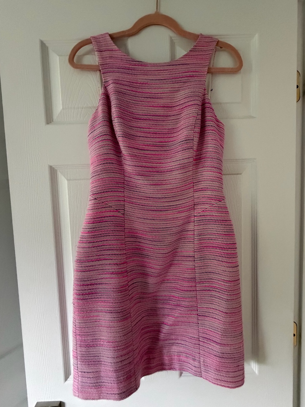 LILLY PULITZER CHARLTON DRESS POP PINK BARNARD BOUCLE TWEED METALLIC shift dress